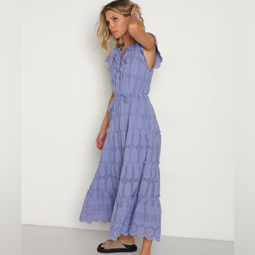 Cleobella Mallory Periwinkle Ankle Dress Size M - Picture 4 of 12